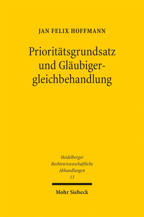 Produktbild: Priorit&auml;tsgrundsatz und Gl&auml;ubigergleichbehandlung