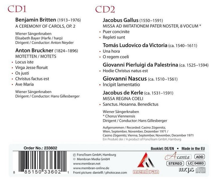 Produktbild: Britten - Bruckner - Gallus