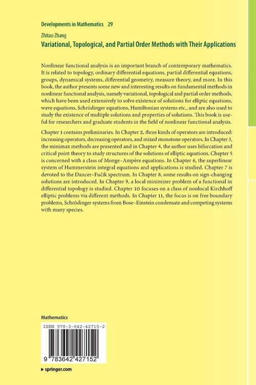 Produktbild: Variational, Topological, and Partial Order Methods with Their Applications