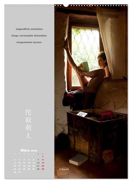 Produktbild: wabi sabi moe &mdash; bewundernswert verg&auml;nglich erotisch &mdash; Akt/Bodypainting (hochwertiger Premium Wandkalender 2026 DIN A2 hoch), Kunstdruck in Hochglanz