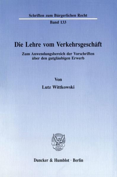 Produktbild: Die Lehre vom Verkehrsgesch&auml;ft.