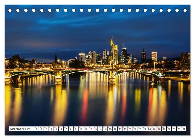 Produktbild: Frankfurt am Main - at night (Tischkalender 2026 DIN A5 quer), CALVENDO Monatskalender