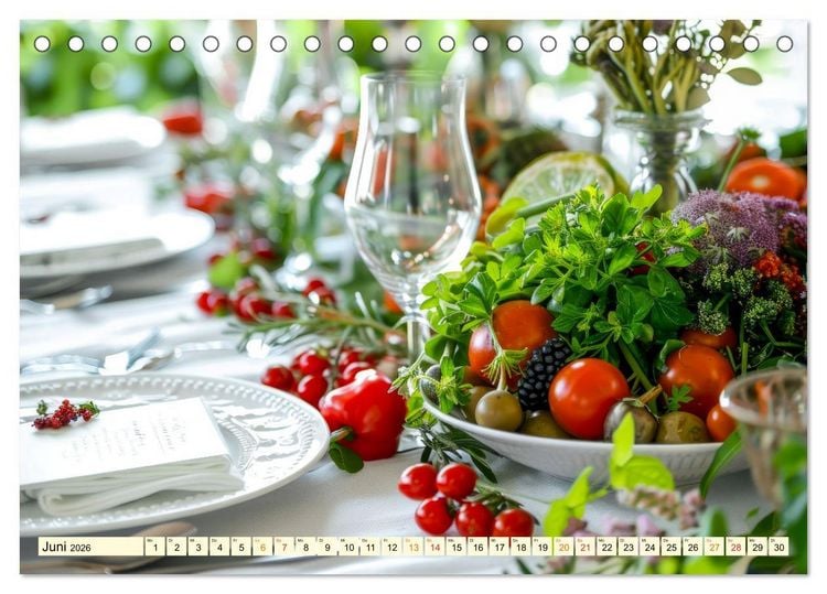 Produktbild: Gedeckter Tisch f&uuml;r Gourmets (Tischkalender 2026 DIN A5 quer), CALVENDO Monatskalender