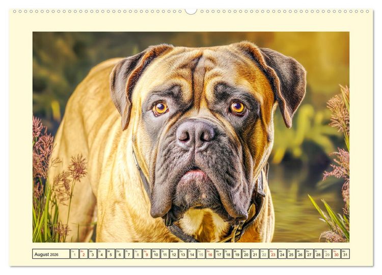 Produktbild: Bullmastiff im Portr&auml;t. Kraftvolle Hunde mit sanftem Wesen (Wandkalender 2026 DIN A2 quer), CALVENDO Monatskalender