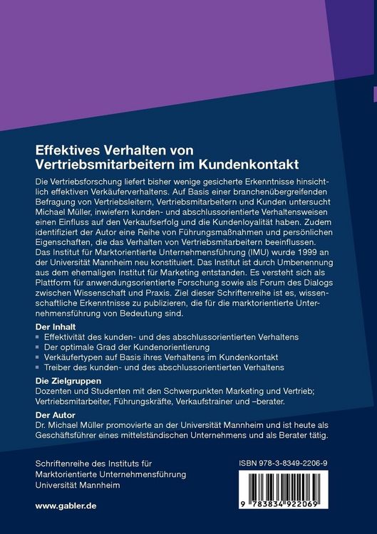 Produktbild: Effektives Verhalten von Vertriebsmitarbeitern im Kundenkontakt