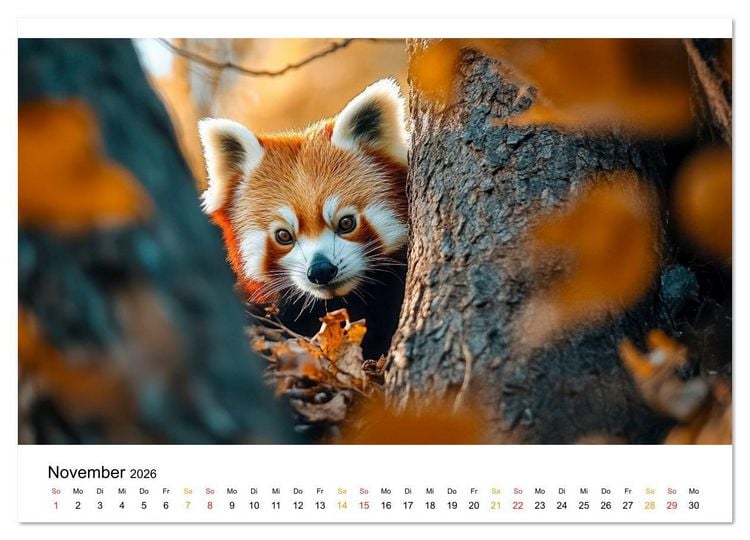 Produktbild: Roter Panda - die Stimme der Wildnis (Wandkalender 2026 DIN A2 quer), CALVENDO Monatskalender