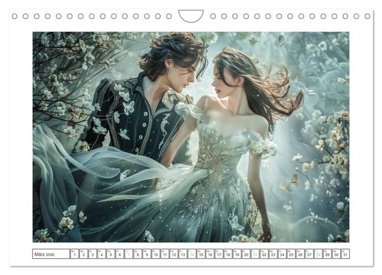 Produktbild: Zarte Verf&uuml;hrung (Wandkalender 2026 DIN A4 quer), CALVENDO Monatskalender