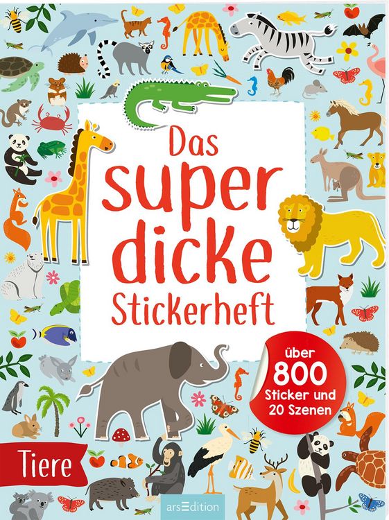 Produktbild: Das superdicke Stickerheft &ndash; Tiere