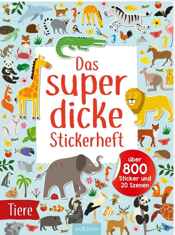 Produktbild: Das superdicke Stickerheft – Tiere