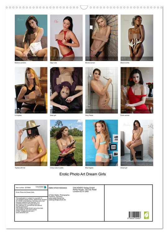 Produktbild: Erotic Photo Art Dream Girls (Wall Calendar 2026 DIN A2 portrait), CALVENDO 12 Month Wall Calendar