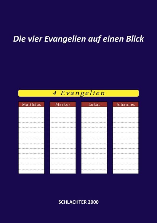 Produktbild: Die vier Evangelien auf einen Blick