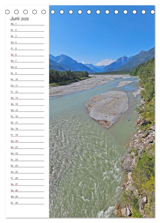 Produktbild: Auf dem Lechradweg - Zwischen Formarinsee und Landsberg am Lech (Tischkalender 2026 DIN A5 hoch), CALVENDO Monatskalender