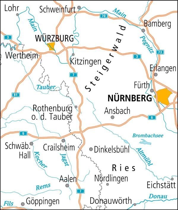 Produktbild: BVA ADFC Radtourenkarte Mainfranken Taubertal 1:150.000