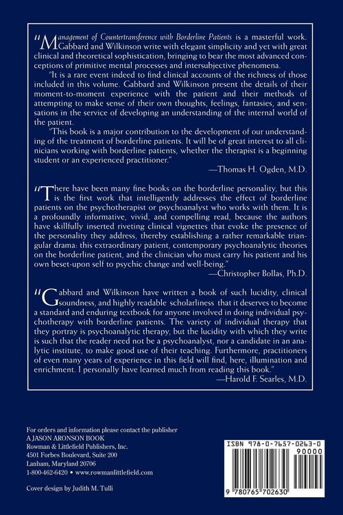Produktbild: Management of Countertransference with Borderline Patients