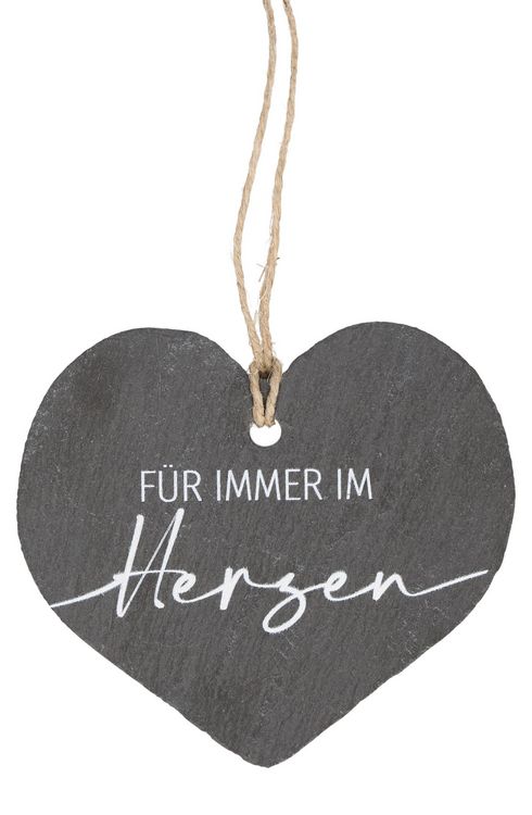 Produktbild: Herzanh&auml;nger aus Schiefer - F&uuml;r immer im Herzen