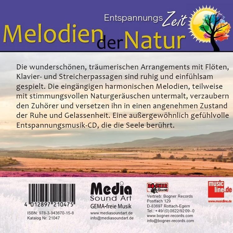 Produktbild: Entspannungszeit: Melodien der Natur