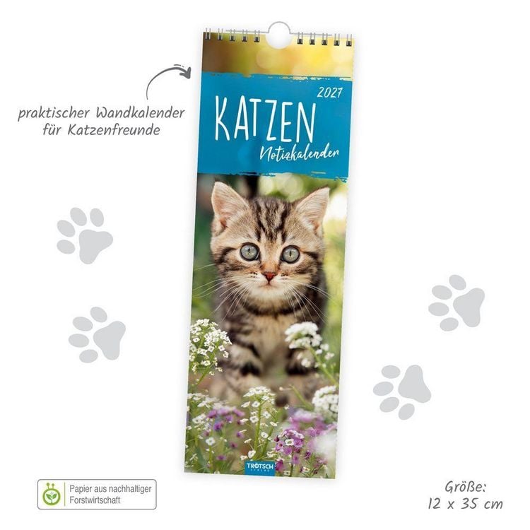 Produktbild: TR&Ouml;TSCH - Streifenkalender Katzen 2027 Notizkalender