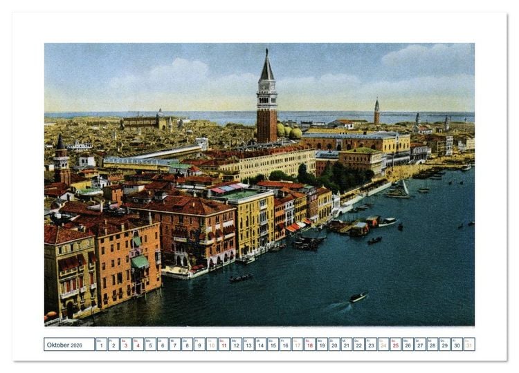 Produktbild: Erinnerungen an das alte Venedig: Historische Stiche von der Lagunenstadt (hochwertiger Premium Wandkalender 2026 DIN A2 quer), Kunstdruck in Hochglanz