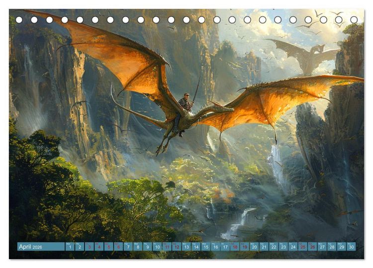 Produktbild: Dinosaur Legends (Desk Calendar 2026 DIN A5 landscape), CALVENDO 12 Month DeskCalendar