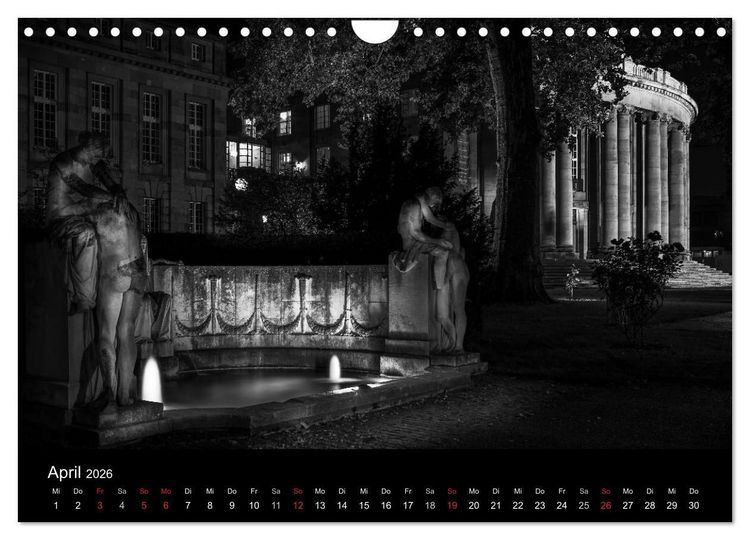 Produktbild: Stuttgart bei Nacht (Wandkalender 2026 DIN A4 quer), CALVENDO Monatskalender