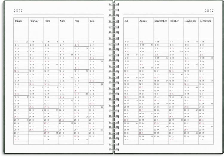 Produktbild: Kalender 26/27 Senator A5 Twist Gr&uuml;n