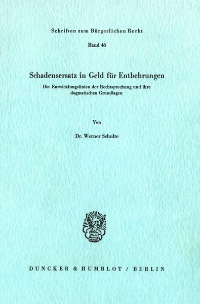 Produktbild: Schadensersatz in Geld f&uuml;r Entbehrungen.