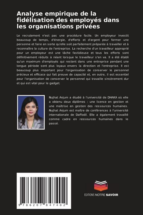 Produktbild: Analyse empirique de la fid&eacute;lisation des employ&eacute;s dans les organisations priv&eacute;es