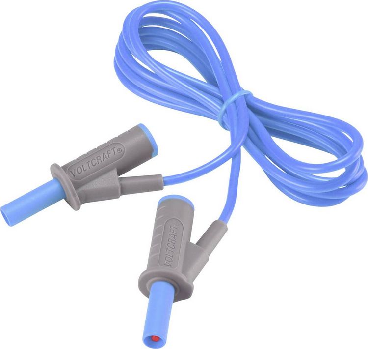 Produktbild: VOLTCRAFT MSB-501 Sicherheits-Messleitung Lamellenstecker 4 mm Lamellenstecker 4 mm 1.50 m Blau 1 St.