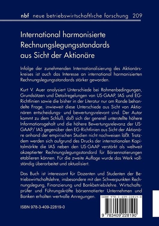 Produktbild: International harmonisierte Rechnungslegungsstandards aus Sicht der Aktion&auml;re