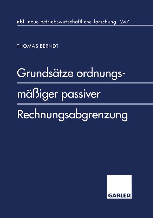 Produktbild: Grunds&auml;tze ordnungsm&auml;&szlig;iger passiver Rechnungsabgrenzung