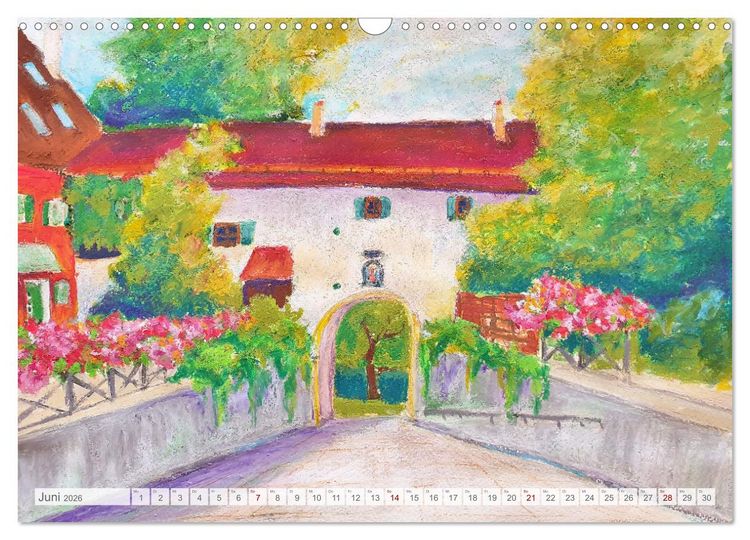 Produktbild: Oberbayern in Farbe - Gemalte Bilder vom Alpenrand (Wandkalender 2026 DIN A3 quer), CALVENDO Monatskalender