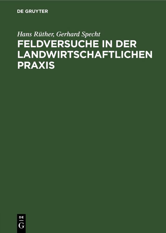 Produktbild: Feldversuche in der Landwirtschaftlichen Praxis