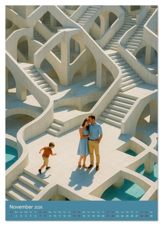 Produktbild: Paths like Escher (Desk Calendar 2026 DIN A5 portrait), CALVENDO 12 Month DeskCalendar