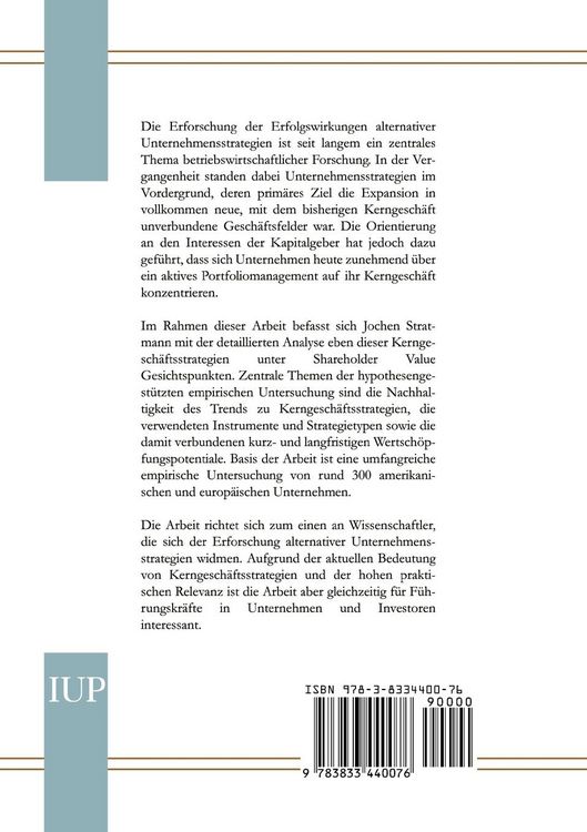 Produktbild: Kerngesch&auml;ftsstrategien im internationalen Vergleich
