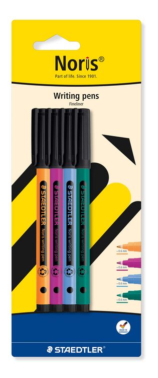 Produktbild: STAEDTLER Fineliner Noris writing pen, F, 0,6mm, 4er Set