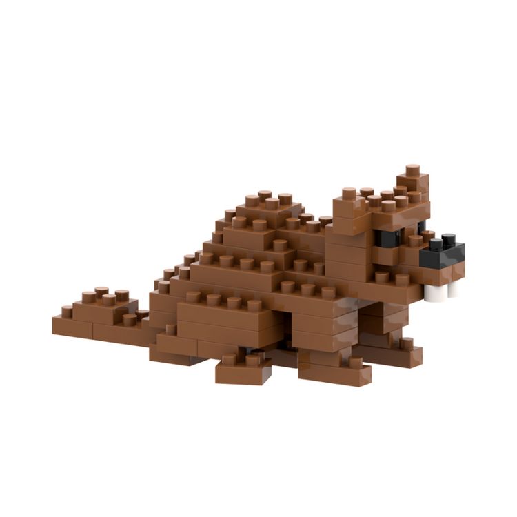 Produktbild: BRIXIES 200074 - Biber, 3D Konstruktionsbausatz aus Ministeinen, 68 Teile