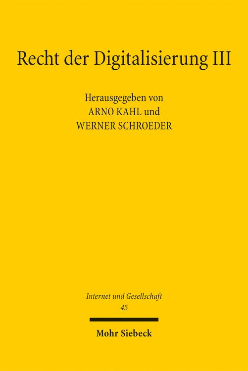 Produktbild: Recht der Digitalisierung III