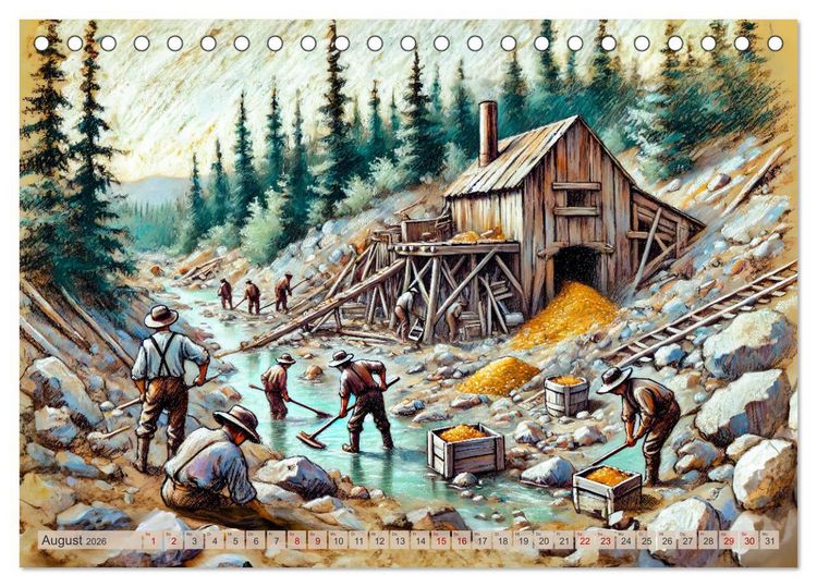 Produktbild: Auf den Spuren des Goldes - Vom Goldrausch am Yukon River (Tischkalender 2026 DIN A5 quer), CALVENDO Monatskalender