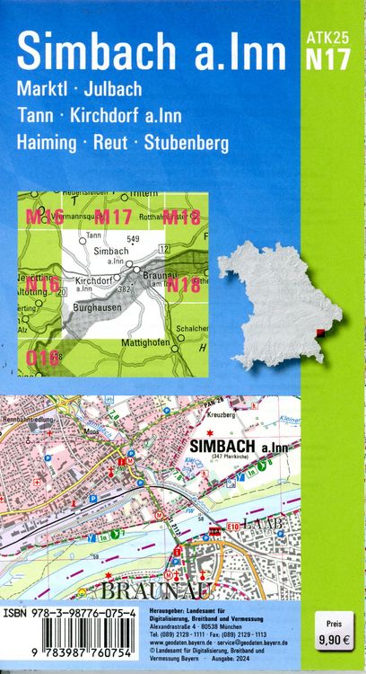 Produktbild: ATK25-N17 Simbach a.Inn (Amtliche Topographische Karte 1:25000)