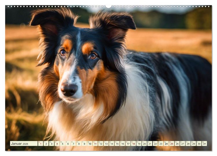 Produktbild: Traumhund Collie (hochwertiger Premium Wandkalender 2026 DIN A2 quer), Kunstdruck in Hochglanz