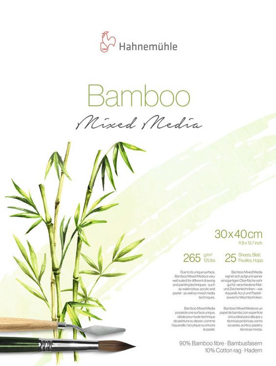 Produktbild: Hahnem&uuml;hle Papier Bamboo Mixed Media, 30 x 40 cm, 265 g/m&sup2;