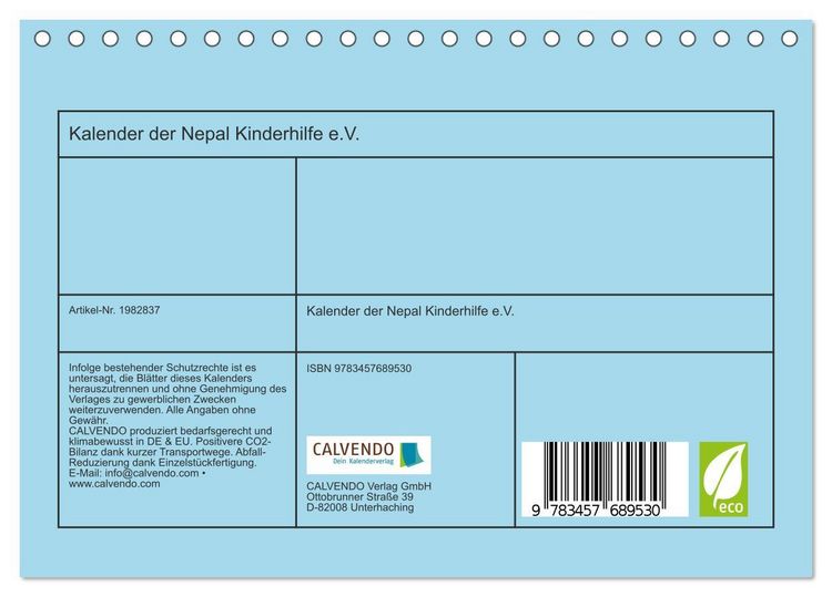 Produktbild: Kalender der Nepal Kinderhilfe e.V. (Tischkalender 2026 DIN A5 quer), CALVENDO Monatskalender