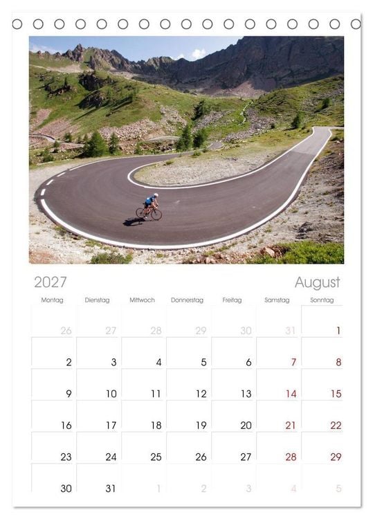 Produktbild: Tischplaner 2027 - Alpenp&auml;sse auf dem Rennrad Vol. 1 (A5 Tischkalender zum Aufstellen) CALVENDO