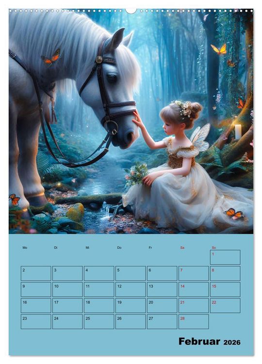 Produktbild: K&ouml;nigliche Momente - Kleine Prinzessin im M&auml;rchenwald (hochwertiger Premium Wandkalender 2026 DIN A2 hoch), Kunstdruck in Hochglanz