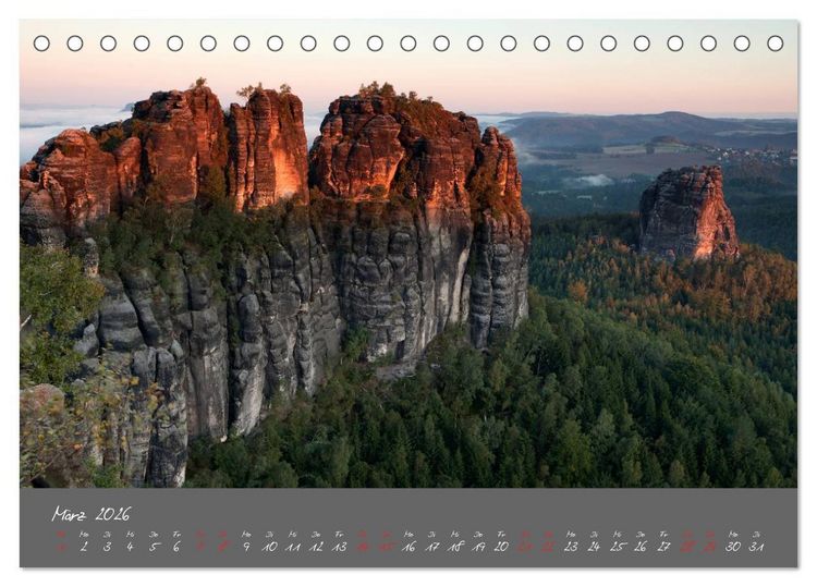 Produktbild: Traumlandschaft - S&auml;chsische Schweiz (Tischkalender 2026 DIN A5 quer), CALVENDO Monatskalender