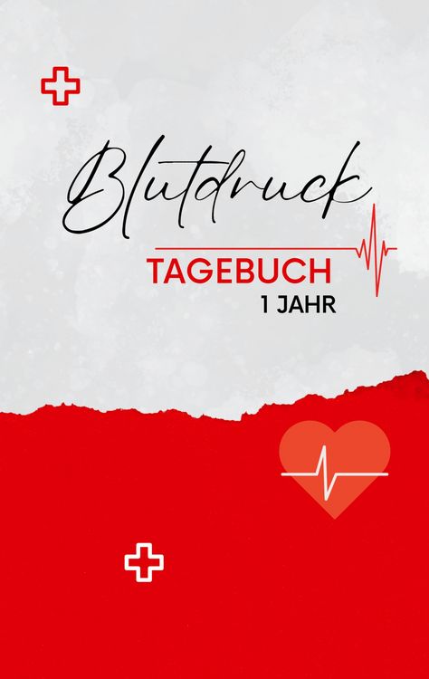 Produktbild: Blutdruck Tagebuch- 1 Jahr- Einfacher Blutdruckpass zum Eintragen der t&auml;glichen Messwerte.