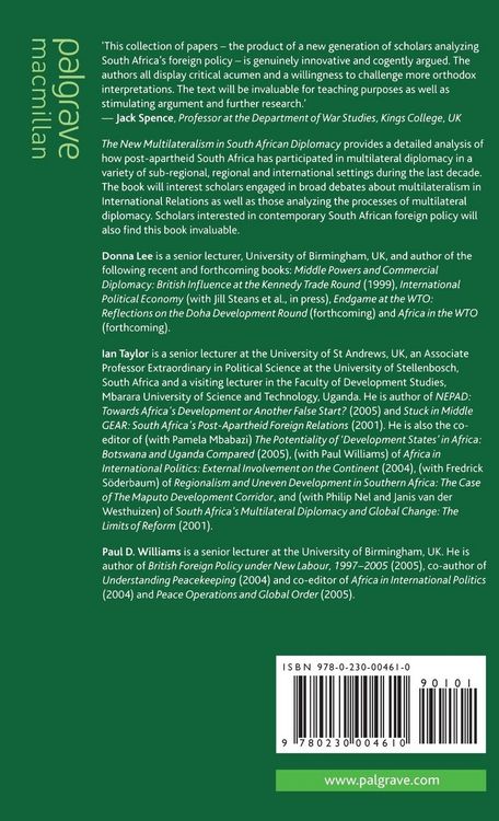 Produktbild: The New Multilateralism in South African Diplomacy