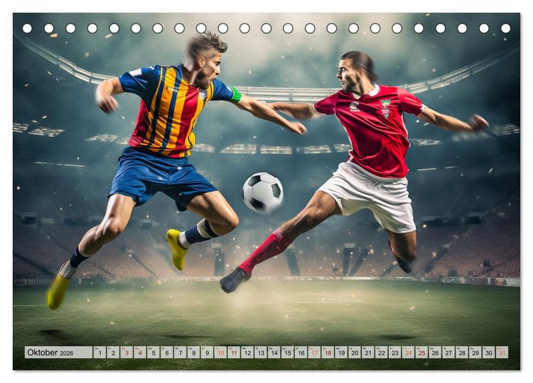 Produktbild: Fussball - Zweikampf (Tischkalender 2026 DIN A5 quer), CALVENDO Monatskalender