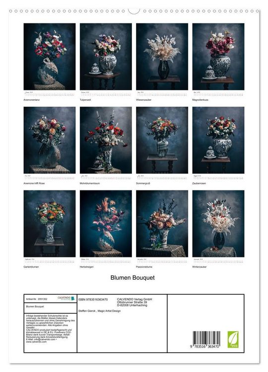 Produktbild: Blumen Bouquet (Wandkalender 2026 DIN A2 hoch), CALVENDO Monatskalender