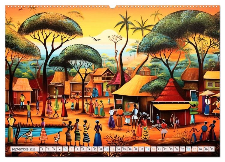 Produktbild: Sc&egrave;nes de vie africaine (Calendrier mural 2026 DIN A2 vertical) calendrier de bureau